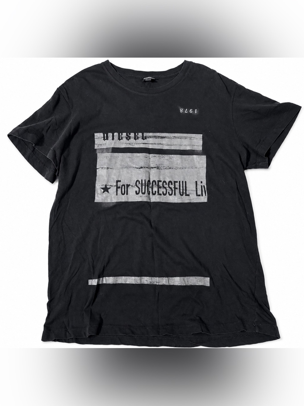 Diesel 1978 Men's Black Graphic Tee slim fit SizeXXL